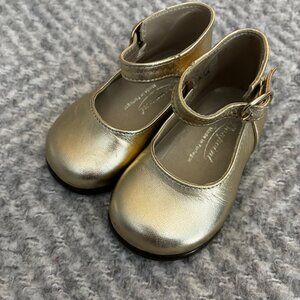 Bonpoint Bijou First Step Leather Shoes in Gold EUC EU19/3.5